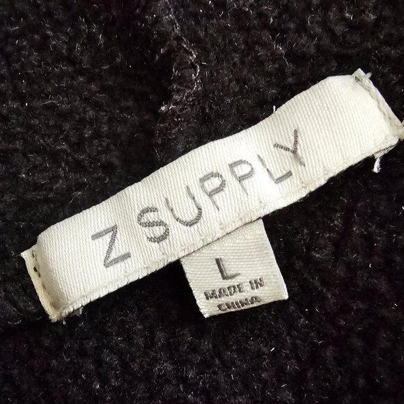 Z Supply Logan Pleated Puff Sleeve Light Fleece Cropped Hoodie L - Picture 5 of 7